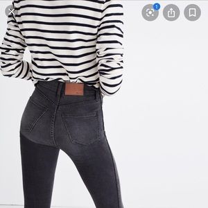 Madewell 10” high-rise skinny jeans destructed hem